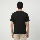 Men's Black Round Neck Regular T-Shirt, काला, small