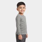 Boys' Grey Long Sleeve Thermal, Melange Mid Grey, small