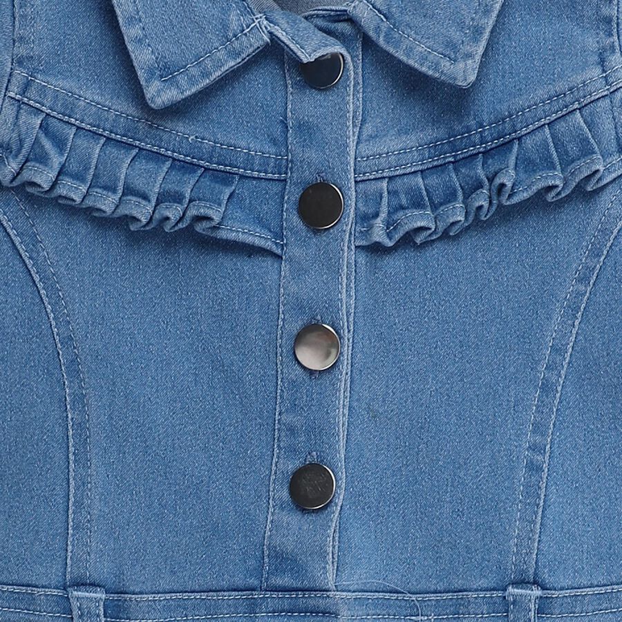 Girls' Frock, हल्का नीला, large