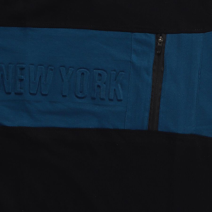 Boys' Black Cotton Round Neck Graphic T-Shirt, काला, large