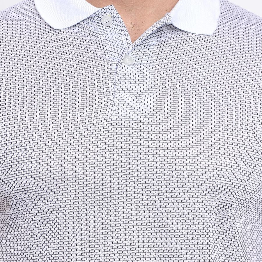 Men's Collared Half Sleeves T-Shirt, White, large
