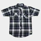 Boys Navy Blue Cotton Short Sleeves Collared Regular Fit Shirt, नेवी ब्लू, small