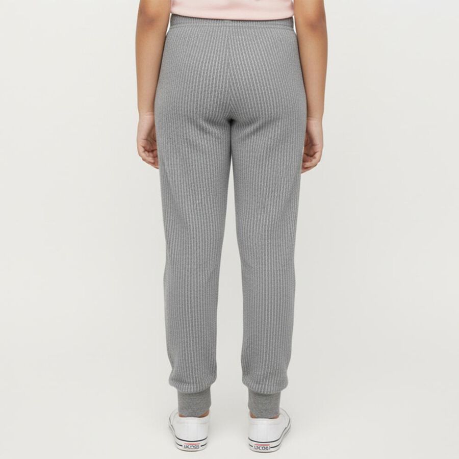 Girls Muted Charcoal Grey Thermal Lower, Melange Mid Grey, large image number null