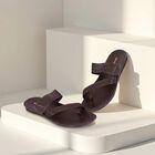 Men's Brown Strappy Slip-On Sandals, Brown, small