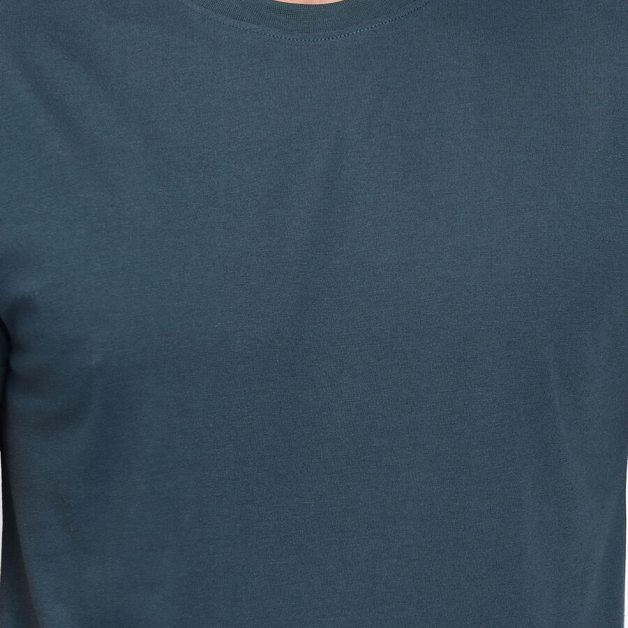 Men's Round Neck Half Sleeves T-Shirt, टील ब्लू, large image number null