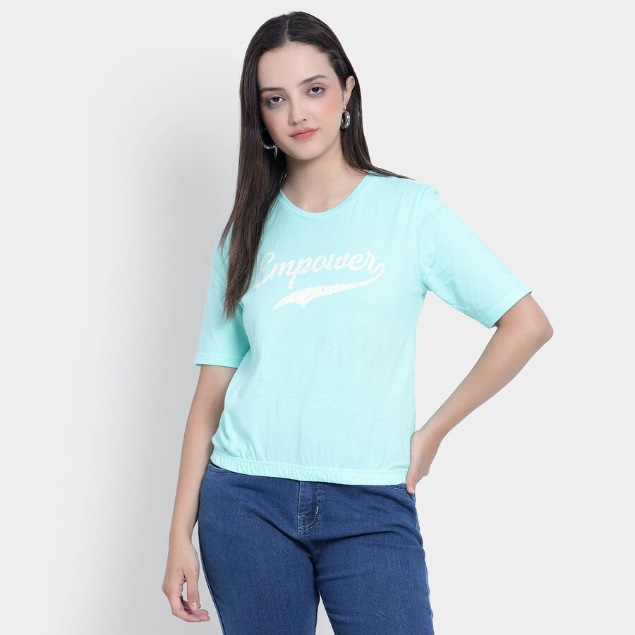 Round Neck T-Shirt, Light Green, large image number null