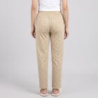 Women's Beige Star Printed Elastic Waist Pyjama, गहरा पीला, small