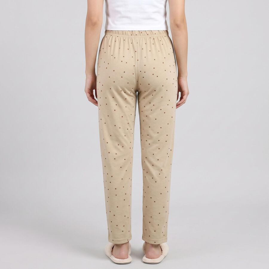 Women's Beige Star Printed Elastic Waist Pyjama, गहरा पीला, large