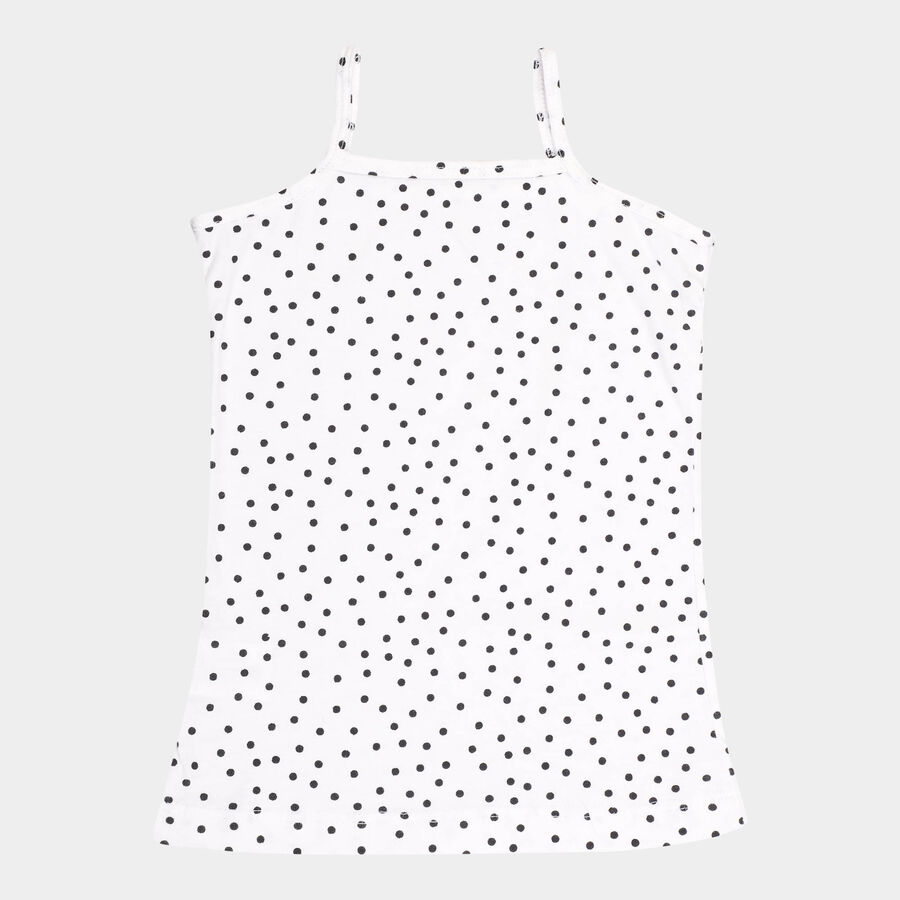 Girls Cotton Vest, White, large image number null