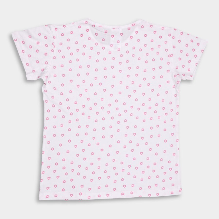 Girl's Cotton T-Shirt, White, large image number null