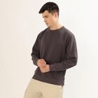 Men's Dark Charcoal Crew Neck Casual Sweatshirt, Purple, small image number null