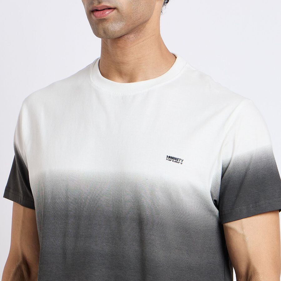 Men's 100% Cotton Round Neck Half Sleeves T-Shirt, काला, large image number null