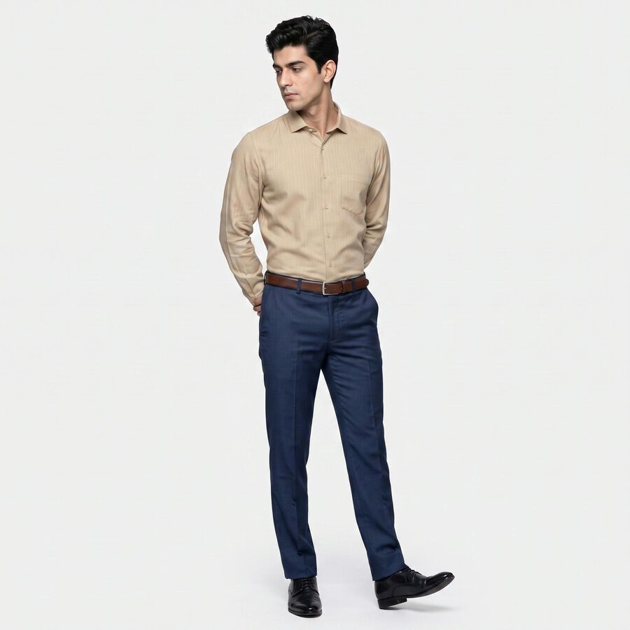 Men's Beige Formal Shirt, Beige, large