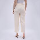 Women's Soft Beige Relaxed Fit Textured Harem Pants, ऑफ व्हाइट, small image number null