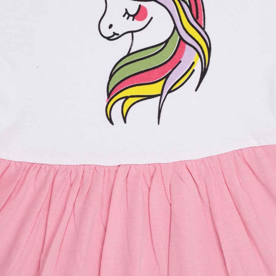 Girls' 100% Cotton Frock , Pink, large image number null
