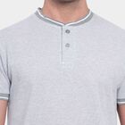 Solid Henley T-Shirt, Light Grey, small image number null