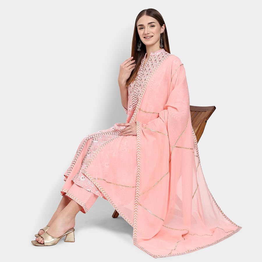 Ladies' 100% Cotton Kurta , हल्का गुलाबी, large image number null