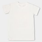 Kids' White Cotton Round Neck Casual Half Sleeve T-Shirt, Off White, small image number null