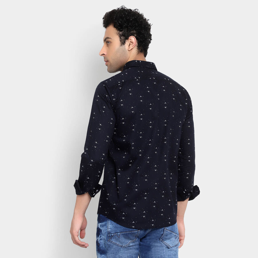 Cotton Casual Shirt, Navy Blue, large image number null