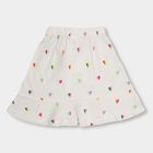 Girls' 100% Cotton Skirt, Off White, small