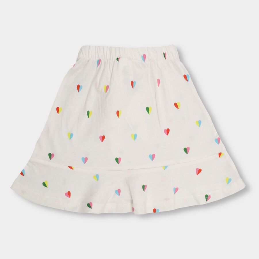 Girls' 100% Cotton Skirt, Off White, large