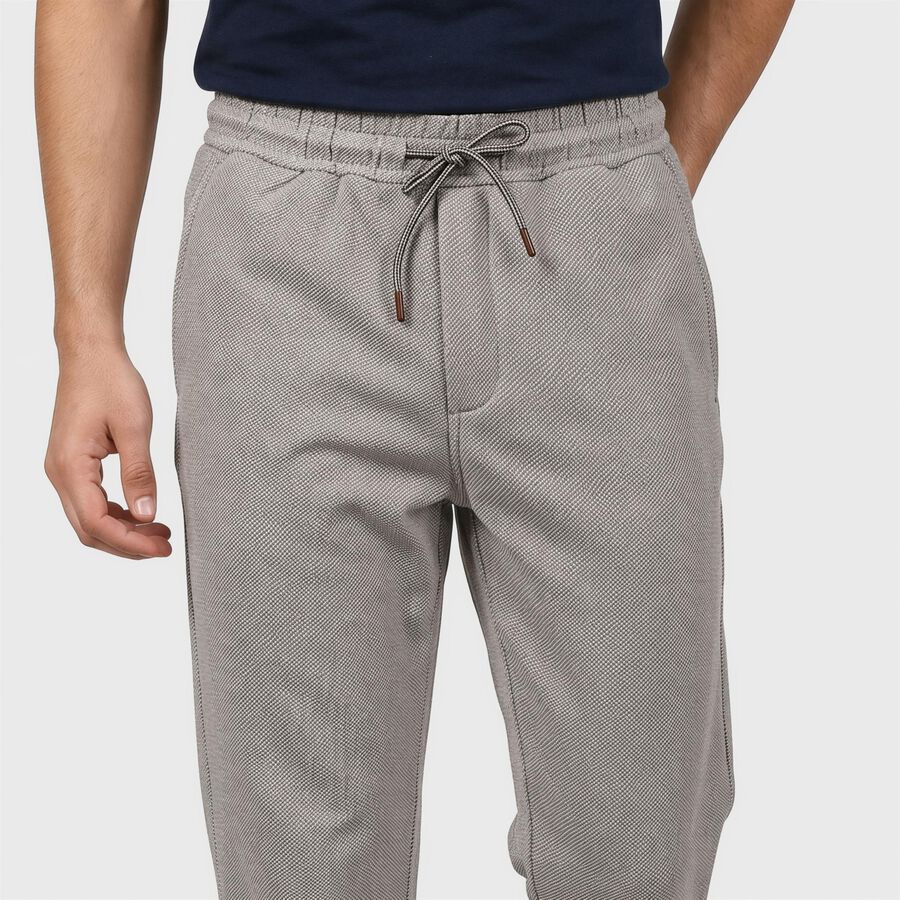 Men's Beige Slim Fit Jogger, गहरा पीला, large