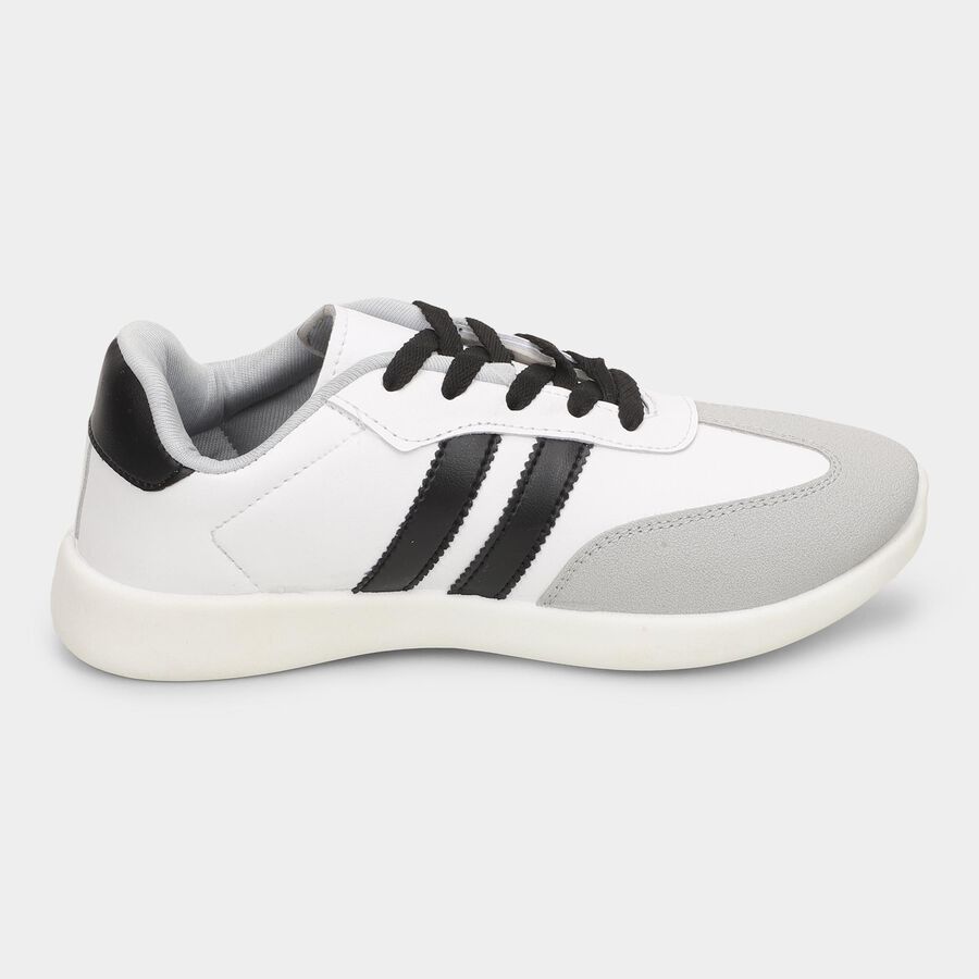 Men's Lace-Up Casual Shoes, White, large image number null