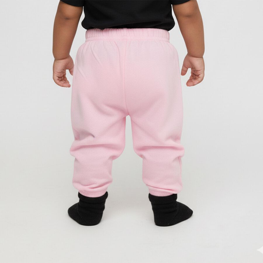 Infants Soft Pink Elastic Waist Printed Cotton Pyjama, हल्का गुलाबी, large image number null