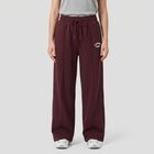 Women's Wine Relaxed Fit Pintuck Wide Leg Track Pants, वाइन, small