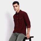 Men's 100% Cotton Casual Shirt, वाइन, small image number null