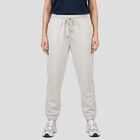Women's Grey Jogger Fit Solid Track Pants, Melange Light Grey, small