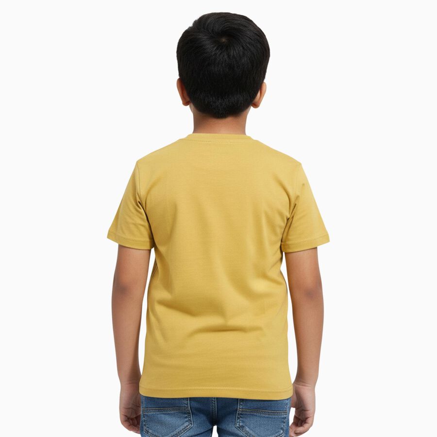 Boys' Half Sleeves T-Shirt, मस्टर्ड, large image number null