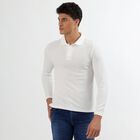 Men's White Polo Neck Classic T-Shirt, White, small image number null