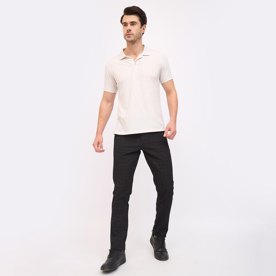 Men's Slim Fit Casual Trousers, Black, large image number null