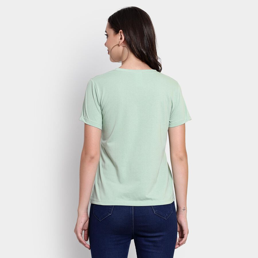 Ladies' Round Neck T-Shirt , हल्का हरा, large image number null