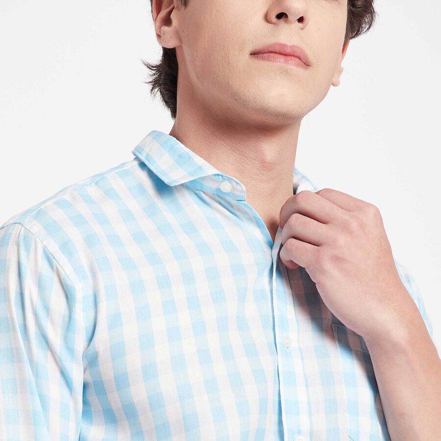 Checks Casual Shirt, Light Blue, large image number null