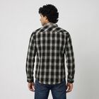 Men's Black Cotton Long Sleeve Collar Regular Fit Casual Shirt, काला, small