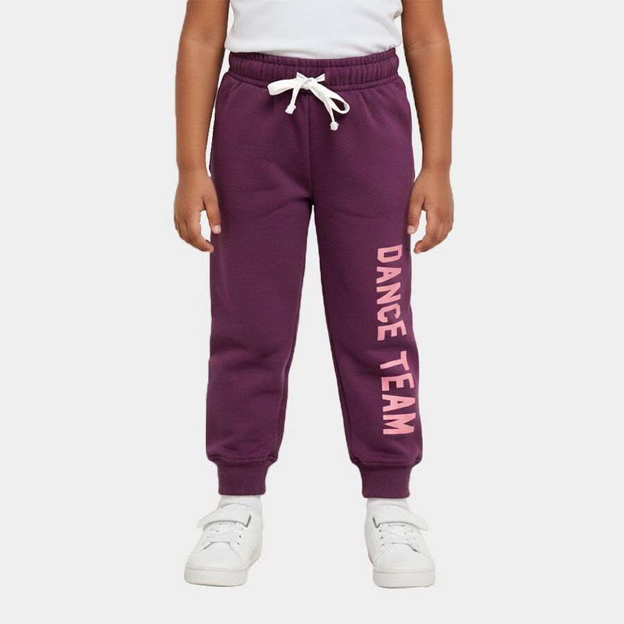 Girls' Deep Plum Purple Dance Team Printed Pyjama, बैंगनी, large image number null