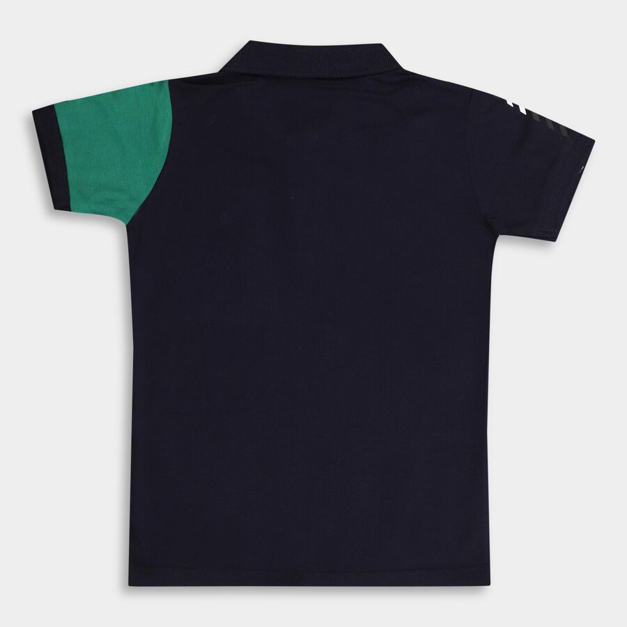 Boys' 100% Cotton Half Sleeves T-Shirt, नेवी ब्लू, large image number null