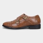 Men's Rich Chestnut Brown Monk Strap Formal Shoes, भूरा, small