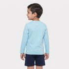 Boys Light Blue Round Neck Regular T-Shirt, हल्का नीला, small