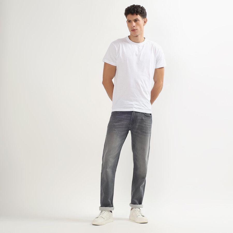 Women's Dark Indigo Slim Fit Five Pocket Jeans, Light Grey, large image number null