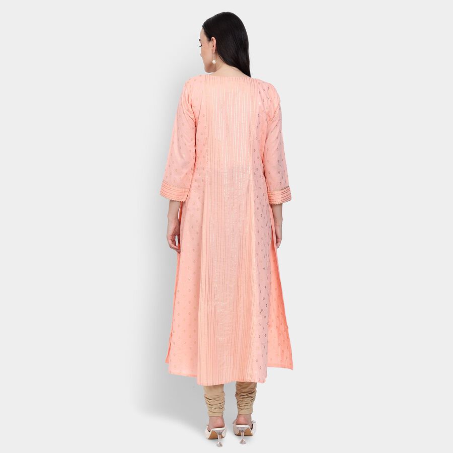 Ladies' 100% Cotton Kurta, Peach, large image number null