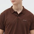 Men's Rich Chocolate Brown Polo Collar Classic T-Shirt, भूरा, small image number null