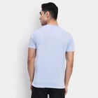 Men's Round Neck Half Sleeves T-Shirt, Silver, small
