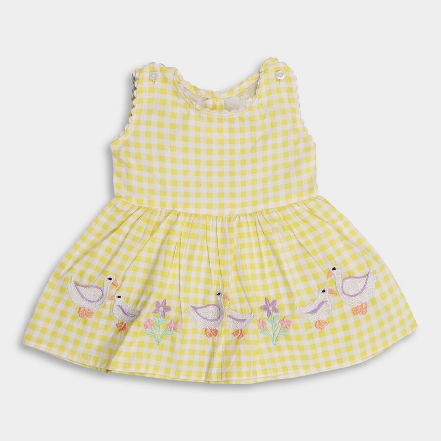 Infant Girls' 100% Cotton Frock , पीला, large image number null