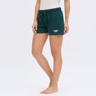 Ladies' Deep Forest Green Elastic Waist Hot Shorts, Dark Green, small image number null