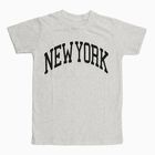 Boys Light Grey Crew Neck Casual Half Sleeve T-Shirt, Ecru Melange, small image number null