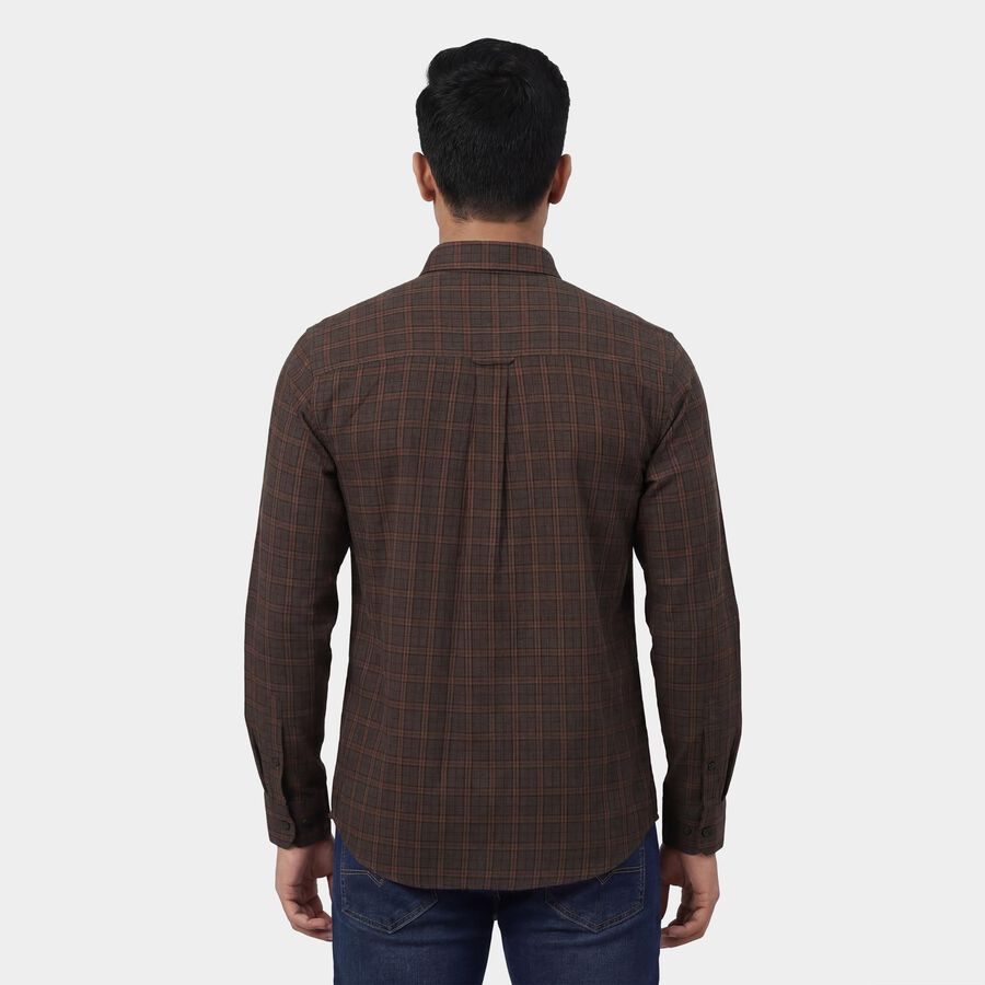 Men's Olive Cotton Button Down Collar Casual Shirt, Olive, large