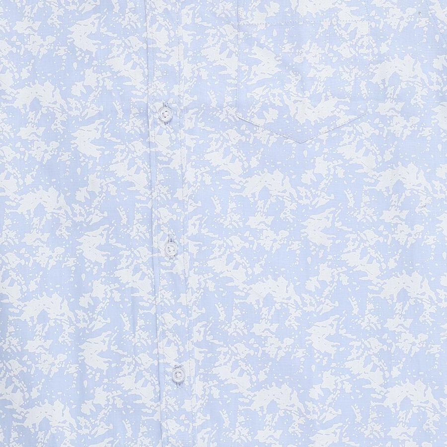 Boys' Light Blue Cotton Button Down Collar Casual Shirt, Light Blue, large